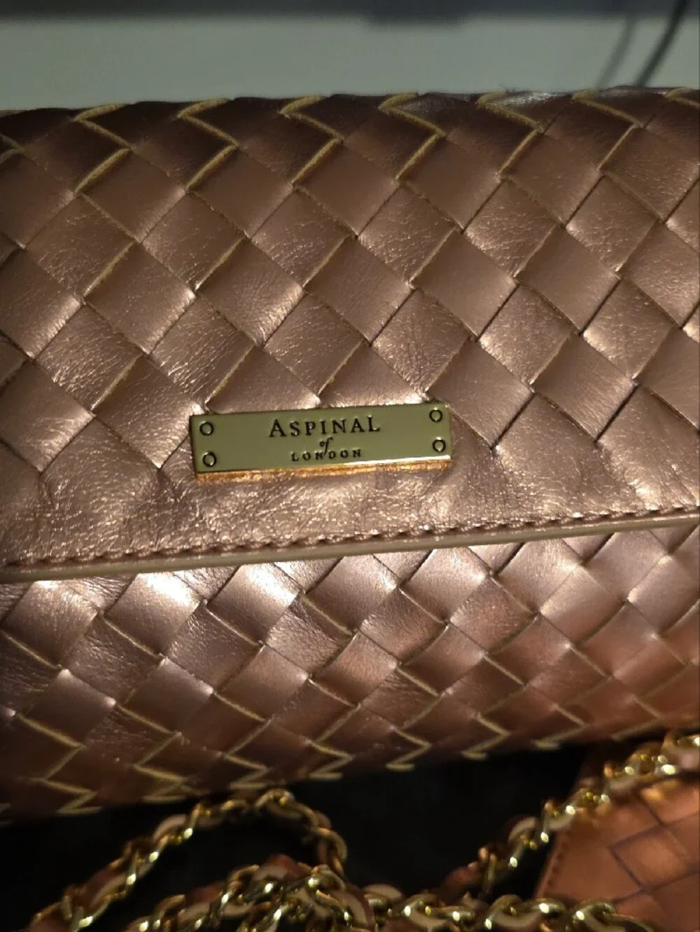 Sunrise Sunset Blush Pink Woven Clutch With Double Fold Credit Card Holder